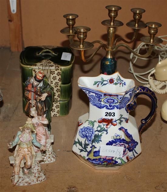 Masons jug, 7 items decorative china